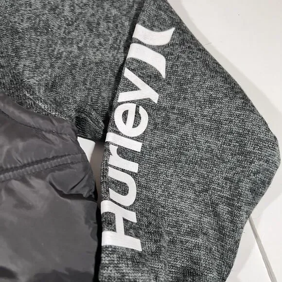 Hurley Black Hybrid Winter Puffer Jacket Hoodie Insulated Boys Mediun 10-12 - Picture 5 of 8